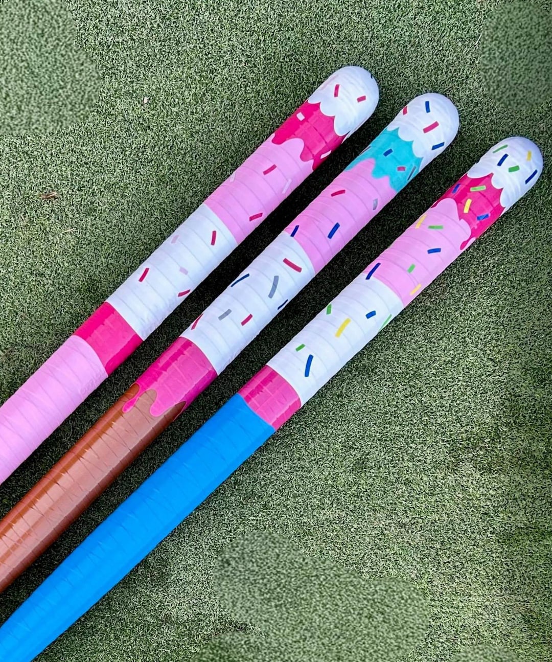 Bat Ice Shape Ice Cream Dream Wiffle Bat – Blue, Pink & Brown Cone – Custom Backyard ...