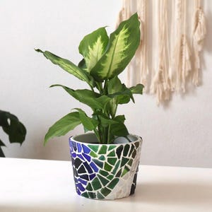 Handmade Mosaic Flower Pot – Colorful Unique Planter for Home Decor