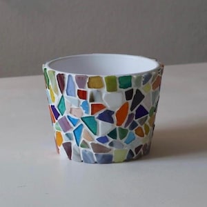 Handmade Colorful Mosaic Planter – Unique Decorative Pot