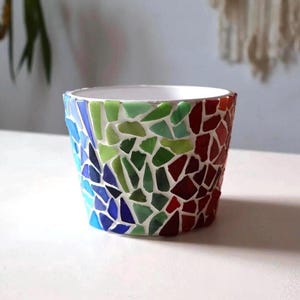 Handmade Mosaic Flower Pot – Unique Colorful Design