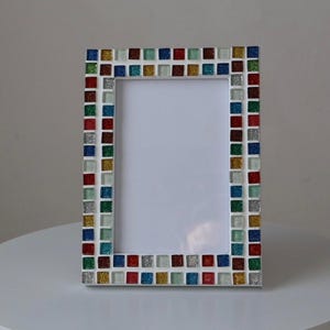 Handmade Mosaic Picture Frame – 96 Mosaic Tiles – One-of-a-Kind – Photo Frame – Unique Gift – Mosaic Art