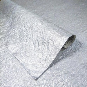 Momigami glanzend metallic kozopapier (zilver) - Thais moerbeipapier van Kozo Studio