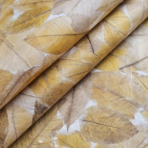 Carta Kozo fatta a mano con foglie di cassia - Carta di gelso thailandese di Kozo Studio