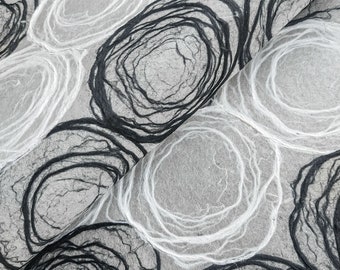 Handgemaakt Rose Kozo-papier (zwart-wit) - Thais moerbeipapier van Kozo Studio
