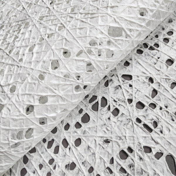 Handmade Fishnet Kozo Paper (White) - Thai Mulberry Paper by Kozo Studio