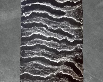 Ocean Script Handmade Mulberry Paper (Black) by Kozo Studio