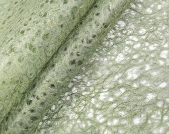 Asarakusui Lace Kozo Washi Paper (Moss Green) - Thai Mulberry Paper by Kozo Studio