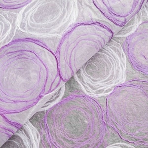 Handmade Rose Kozo Washi Paper (Light Purple and White) - Thai Mulberry Paper by Kozo Studio
