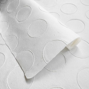 Handmade Circle Marking Kozo Paper (White) - Thai Mulberry Paper by Kozo Studio