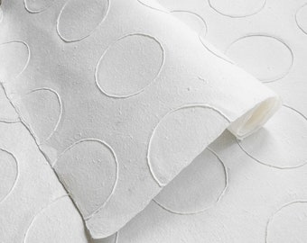Handmade Circle Marking Kozo Paper (White) - Thai Mulberry Paper by Kozo Studio