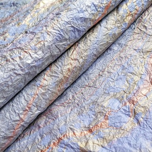 Milano Marble Momigami Kozo Washi Papier (Design 13, Hellblau) - Thai Mulberry Paper von Kozo Studio
