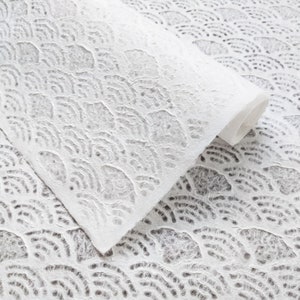Papier Washi Kozo pour dentelle faite main (motif en éventail) - Papier mûrier thaïlandais par Kozo Studio