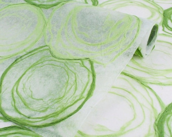 Handmade Rose Kozo Washi Paper (Green and Light Green) - Thai Mulberry Paper by Kozo Studio