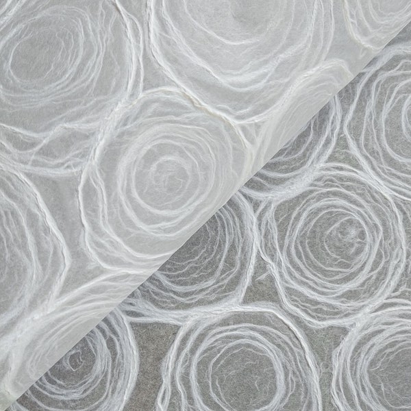 Handmade Rose Kozo Washi Paper (White) - Thai Mulberry Paper by Kozo Studio