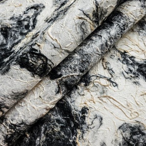 Carta Kozo fatta a mano Earthy Harmony (bianco e nero) - Carta di gelso thailandese di Kozo Studio