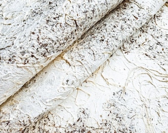 Handmade Earthy Harmony Kozo Paper (Chiri and White) - Thai Mulberry Paper by Kozo Studio