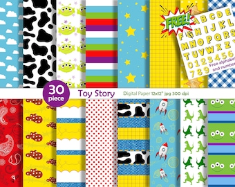 Toy Story Digital Paper Pack, 30 Designs (Digital Download)