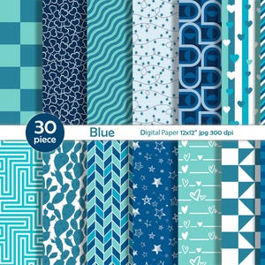 Sale Blue Digital Paper,Blue Seamless Pattern,Blue Baby Boy,Pastel Blue Color Palette,Blue Birthday Party,Shades of Blue,Blue Gift Paper