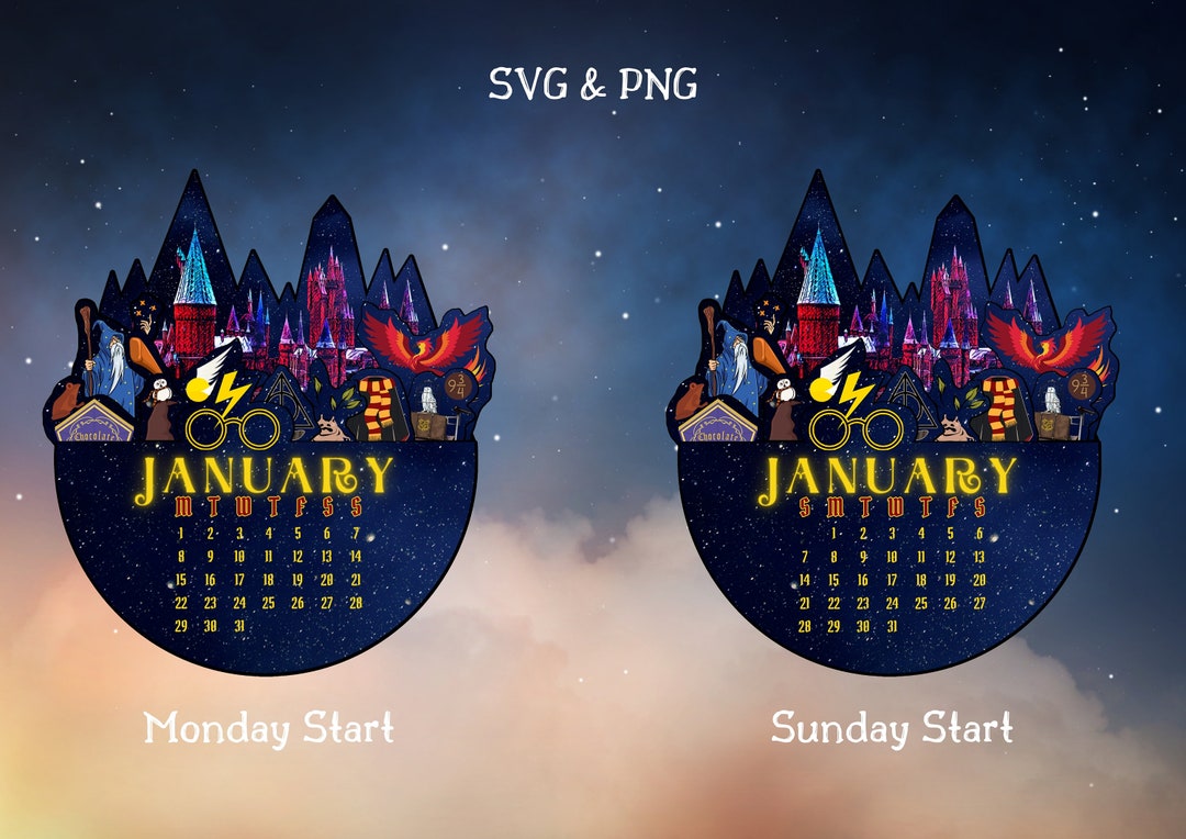 Printable 2024 Wizard Calendar,wizard 2024 Desk Calendar,monday Start