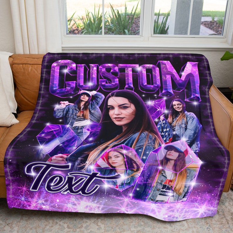 Custom Blankets With Photos Custom Bootleg Rap Blanket Etsy