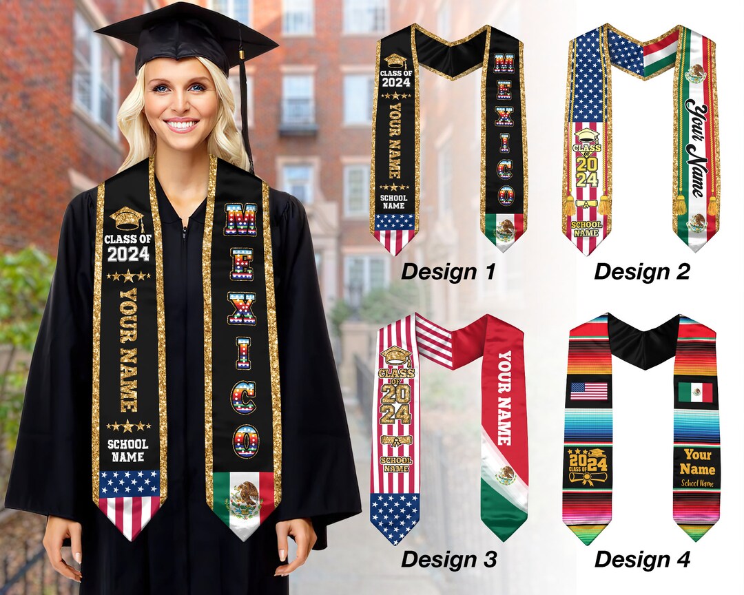 Mexican Graduation Sash, Graduation Stole Customize, Personalized