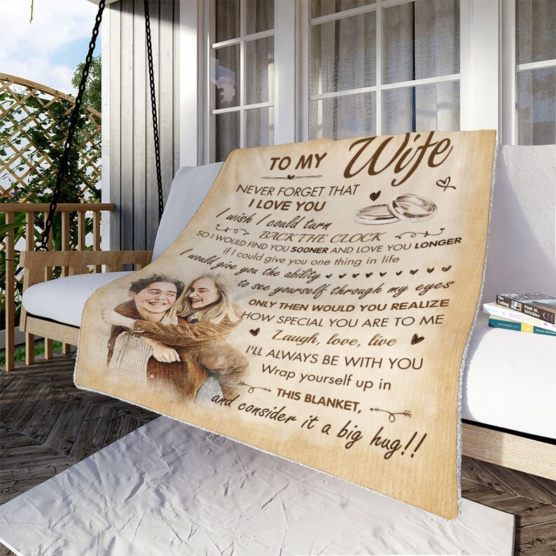 Personalized to My Wife Blanket, Custom Photo Blanket for Wife From