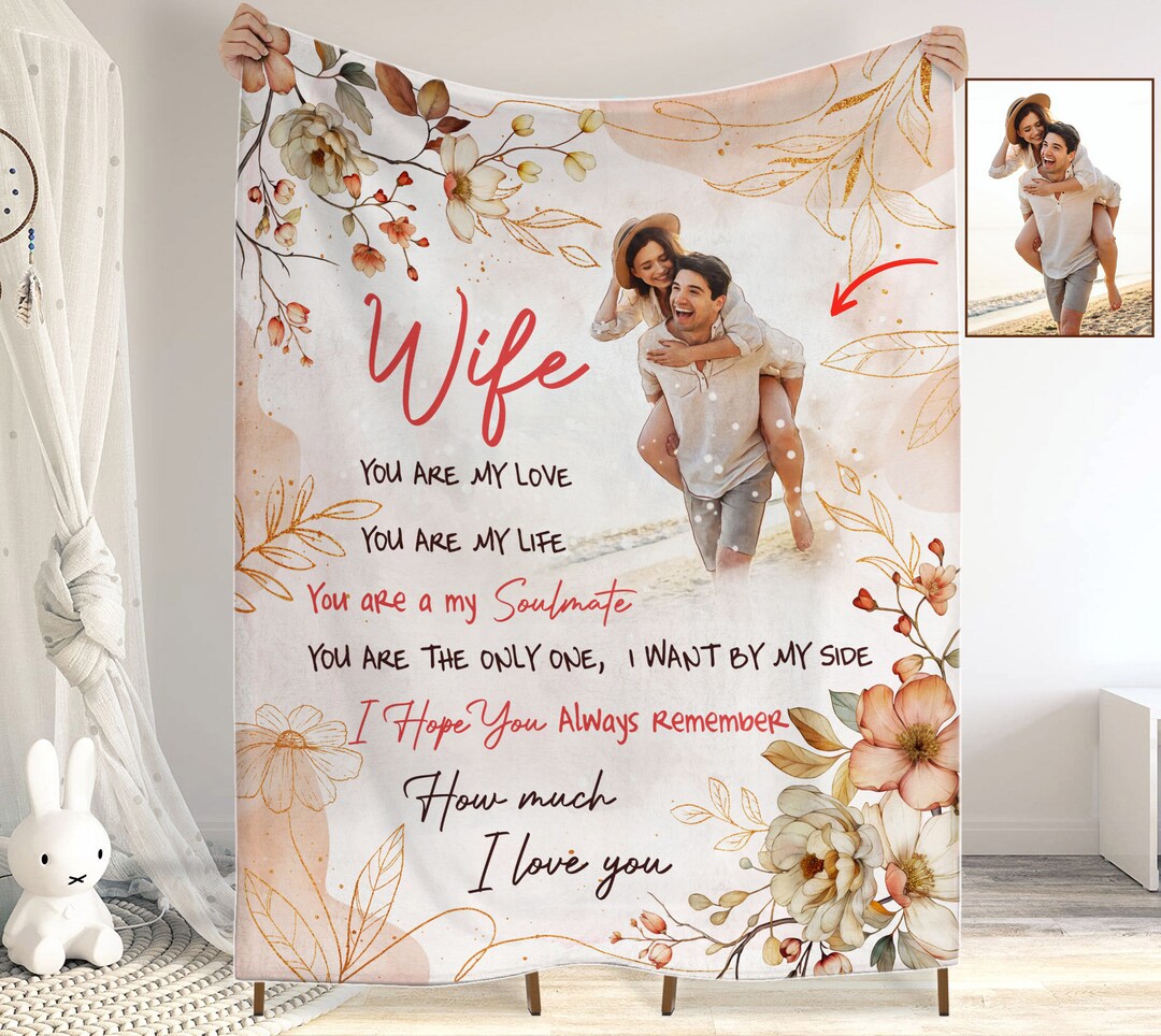 Personalized to My Wife Blanket, Custom Photo Blanket for Wife From