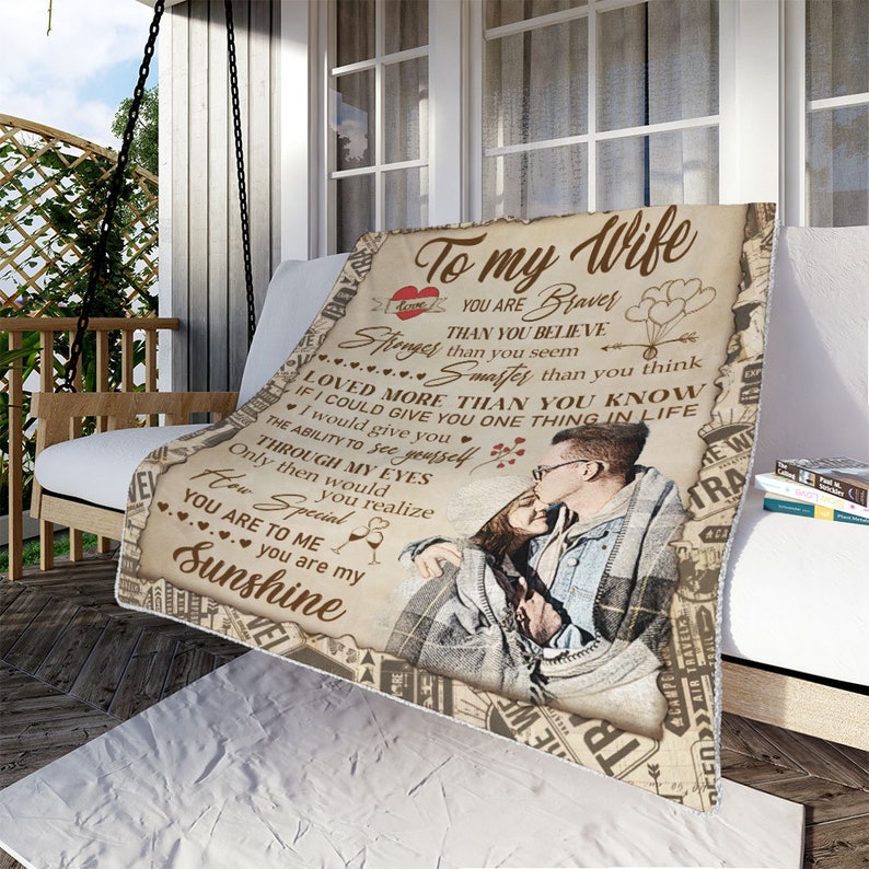 Personalized to My Wife Blanket, Custom Photo Blanket for Wife From