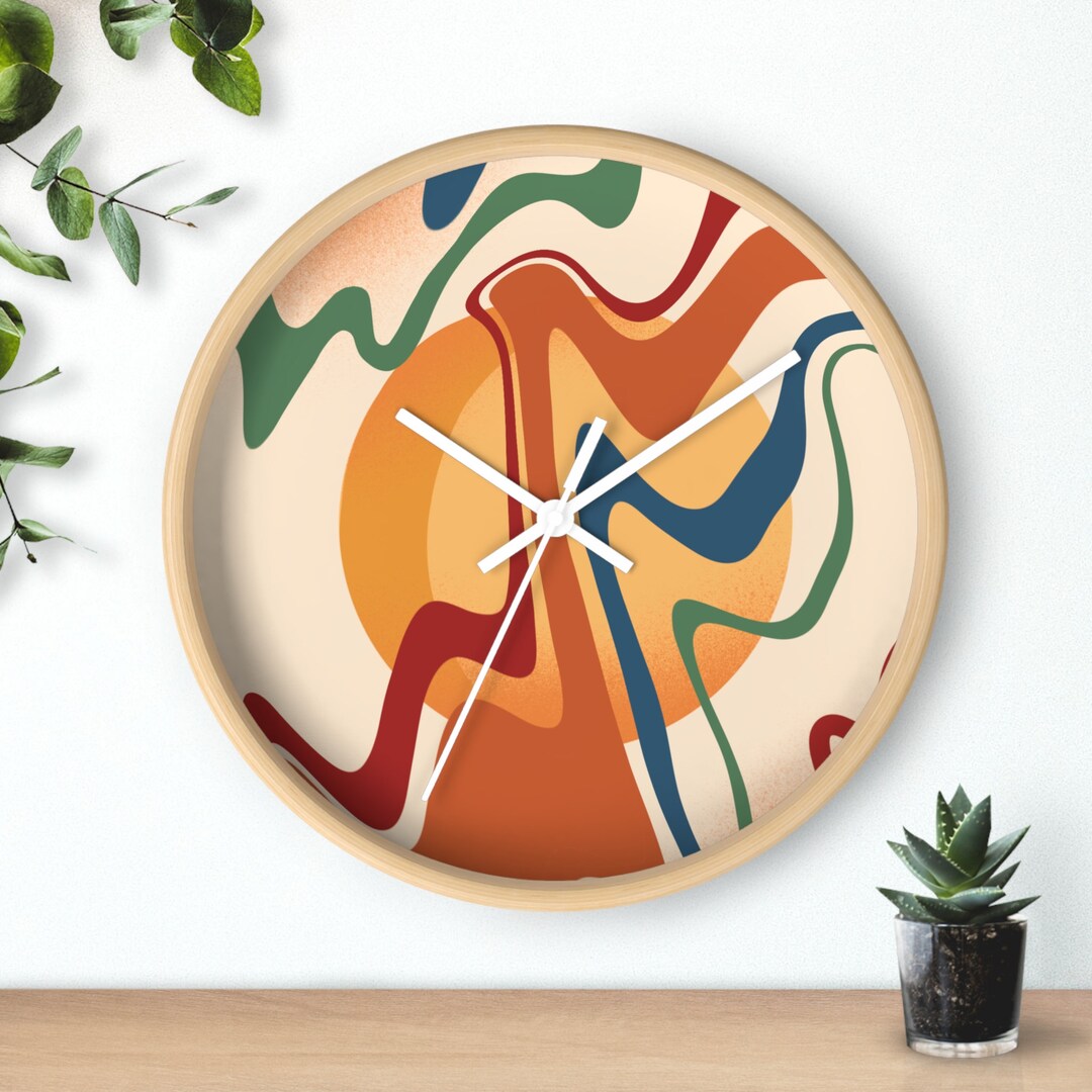 Abstract Style Clock Modern Abstract Design Wall Clock Aesthetic Multicolored Home Decor - Etsy