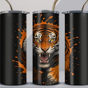 Tiger Tumbler Wrap png  | 20 oz tumbler wrap |  | 20 oz Skinny Tumbler Sublimation Template | Digital DOWNLOAD | graduation tiger tumbler