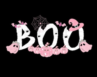 ブー PNG | ハロウィーン昇華 | デジタルデザインダウンロード | ハロウィーン PNG ピンク | T シャツ PNG デザイン | 不気味な季節の PNG | ピンクのブー PNG