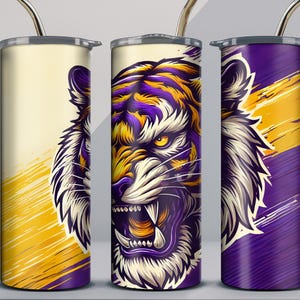 Tiger Tumbler Wrap png | 20 oz tumbler wrap |  | 20 oz Skinny Tumbler Sublimation Template | Digital DOWNLOAD | tiger pn back to school