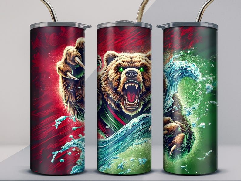 Black Bear Tumbler Wrap Png | Collage Tumbler | 20 Oz Skinny Tumbler ...