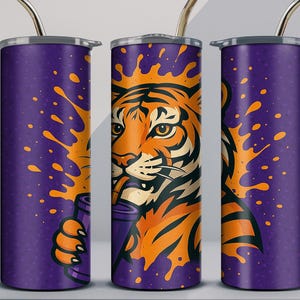 Tiger Tumbler Wrap png  | 20 oz tumbler wrap |  | 20 oz Skinny Tumbler Sublimation Template | Digital DOWNLOAD | graduation tiger tumbler
