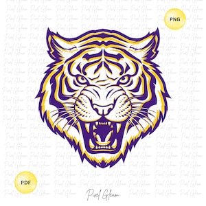 Tiger PNG file | Tiger PNG I Instant download | T-shirt Sublimation Digital l File Download l PNG l Pdf I t-shirt design I Cricut l purple