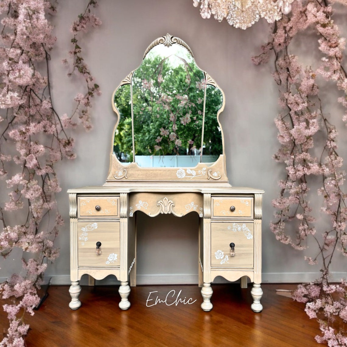 SALE Vintage Dresser Vanity Set/victorian/restored/tallboy/makeup Table