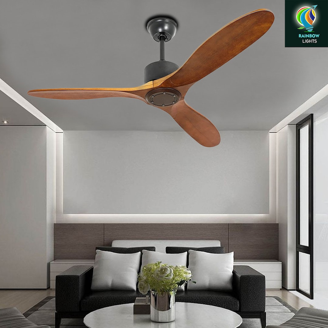 52 Inch Modern Ceiling Fan With 3 Wood Blades Modern Ceiling Fan