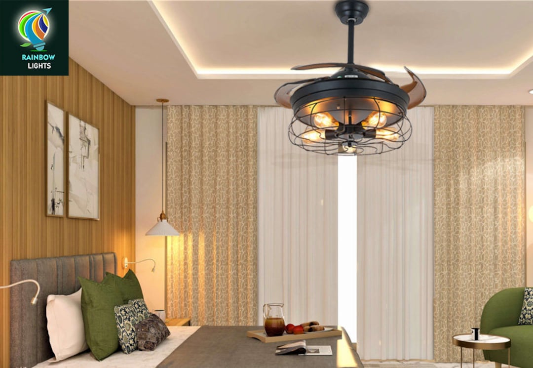 36 Vintage Cage Ceiling Fan Chandelier Modern Ceiling Fan Ceiling Fan