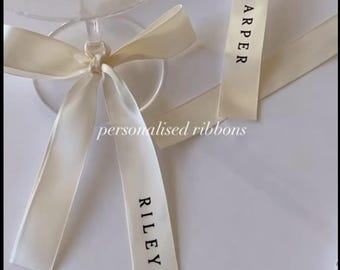 Luxury Personalized Ribbon | Bulk Discounts | Name Placements | Optional Express Shipping | Decor | Setting Bow