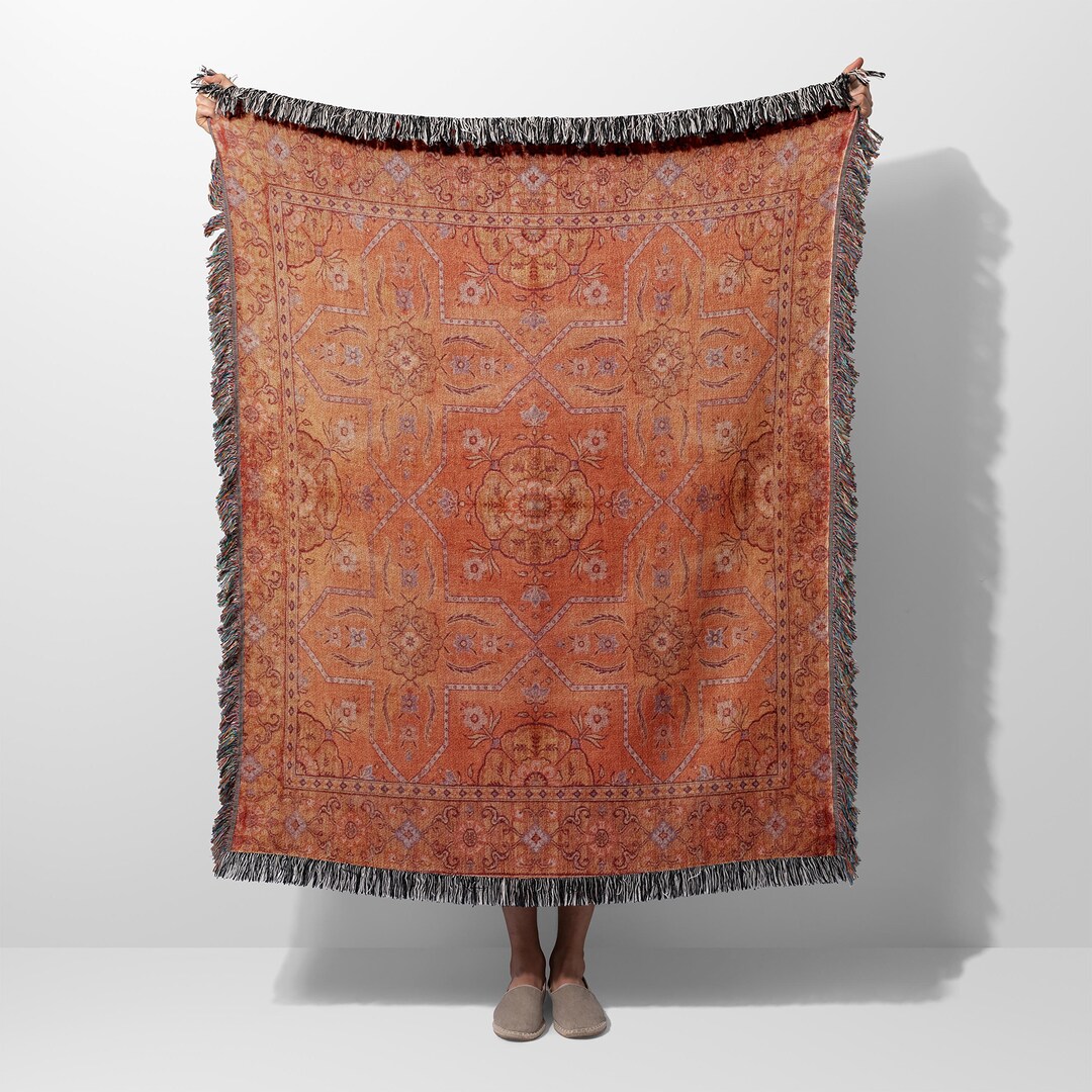Boho Woven Blanket Throw Tapestry Cotton Knitted Wall Art Living Room ...