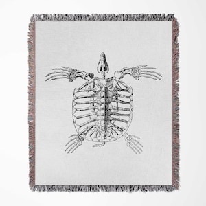 Sea Turtle Skeleton Woven Blanket Throw Tapestry Cotton Knitted Wall Art Living Room Couch Bed Blanket