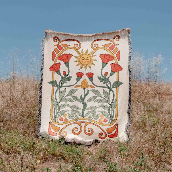 Woven Tapestry Blanket Etsy