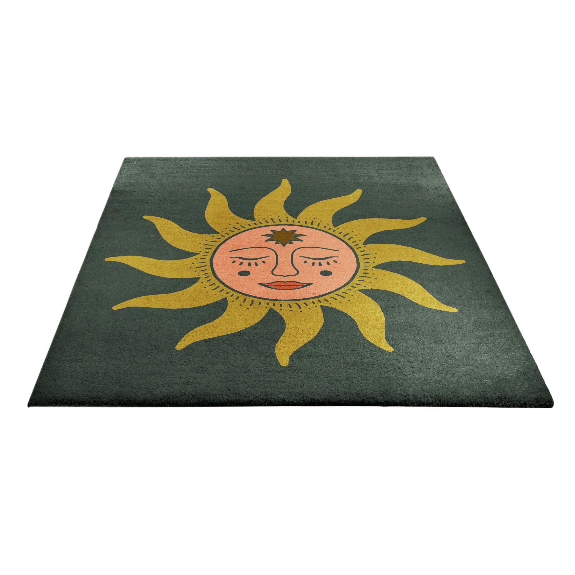 Bohemian Sun Art Rug | Beach House Carpet | Indoor Outdoor Floor Rug - Etsy
