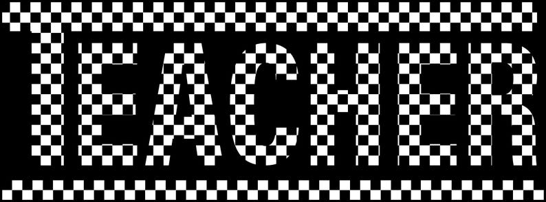 Checkered Retro Teacher PNG - Etsy