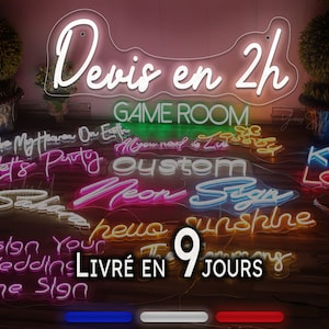 Néon LED DEVIS personnalisable gratuit | Réponse 2H Livraison en 9jrs | Enseigne LED néon 2024 lumières personnalisées nom mural fête d'anniversaire mariage