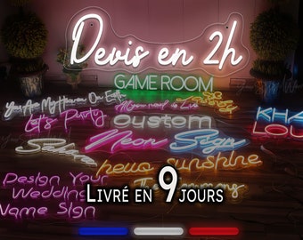 Néon Personalisierbare LED DEVIS gratuit | Réponse 2H Livraison en 9jrs | Neon-LED-Schild 2024 Benutzerdefinierte Beleuchtung Wandname Geburtstagsfeier Hochzeit