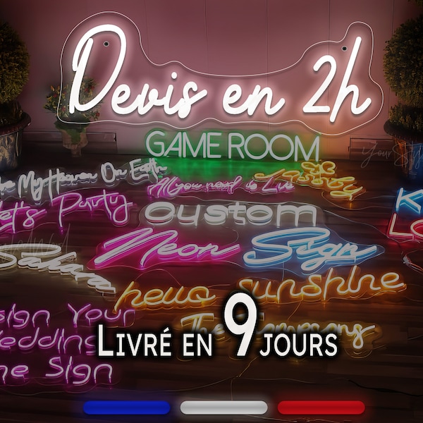 Néon Personnalisable LED DEVIS gratuit | Réponse 2H Livraison en 9jrs | Neon LED sign  2024 Custom Lights Wall Name Birthday Party Wedding