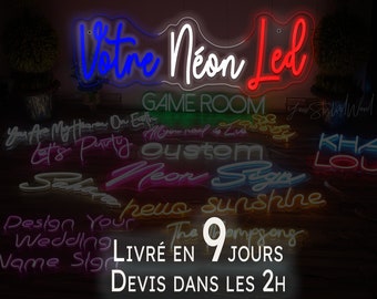 Néon LED sur mesure DEVIS gratuit | Réponse 2h livré en 9jrs | Neon LED sign  2024 Custom Lights Wall Name Birthday Party Wedding Néon Led