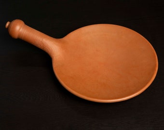 Authentic Handmade Indian Terracotta Tava - 10 Inch - Unglazed, Nonstick Roti Maker by Bharat Origins
