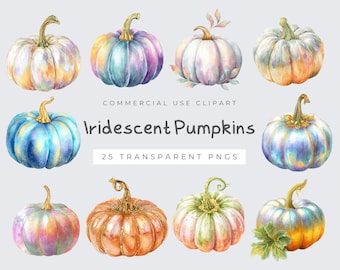 Iridescent Pumpkin PNG, Holographic Fall Design, Cute Girly Sublimation, Trendy Halloween Clipart Download
